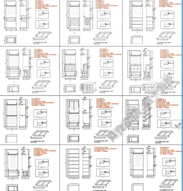 全屋定制通用衣柜CAD图纸 高定木作系列专用