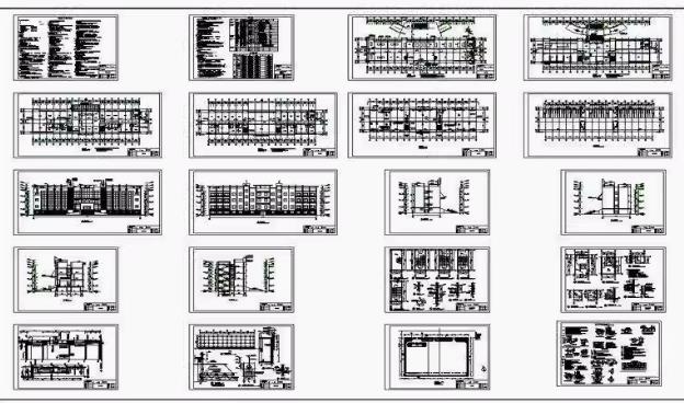 办公楼建筑全套图纸 附带：施工图+结构图+计算书+施工组织