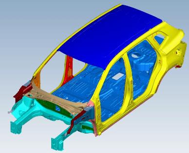 轿车白车身骨架3D模型：CATIA设计数模+三维图纸 | 商用车建模解决方案