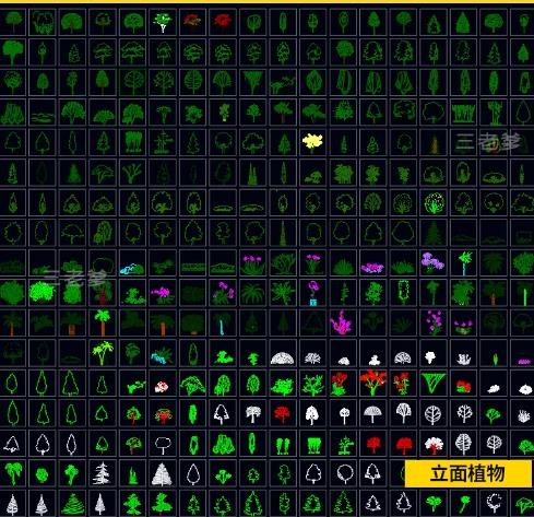 园林景观CAD图库下载 | 植物+人物图块 | 铺装施工图例 | 平面立面素材合集