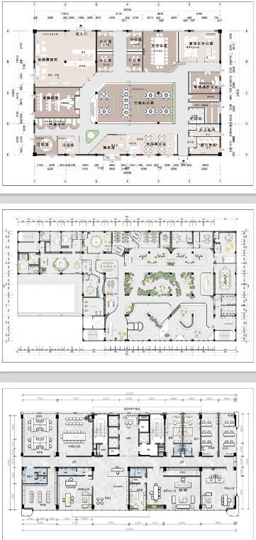 办公室CAD平面布局图库｜工装家具模型+施工图素材｜办公空间设计方案模板合集
