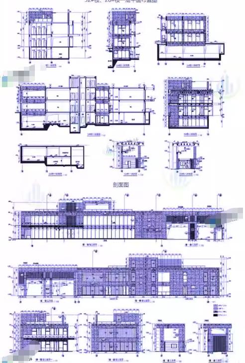 1套小区建筑竣工图纸：商品房CAD施工图+幕墙设计+售楼处方案dwg