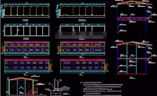 86套建筑工地活动板房CAD施工图 | 钢架结构厂房临时办公用房CAD素材下载