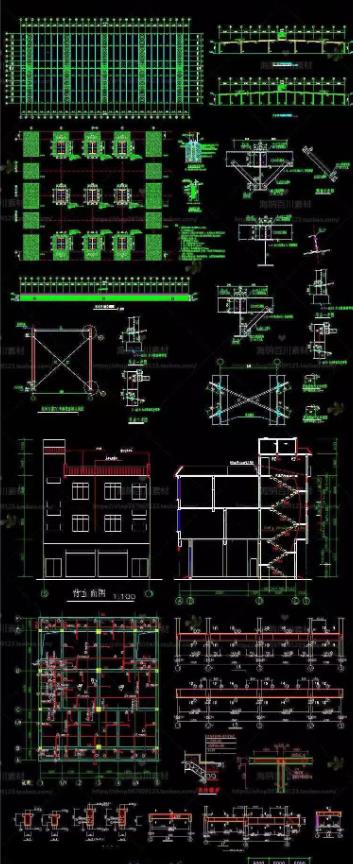 2360套钢结构CAD施工图与效果图，涵盖建筑办公楼、厂房图纸素材，工程设计利器