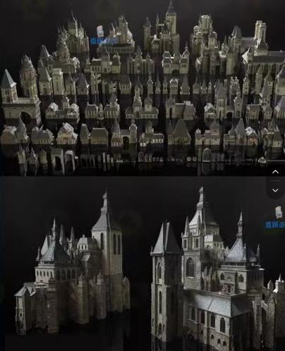 Blender与C4D黑暗哥特式建筑3D模型：欧洲中世纪城堡与教堂设计资源
