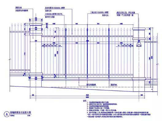 22款围墙CAD设计图纸：挡墙景墙施工图+立面图节点大样图，DWG格式下载