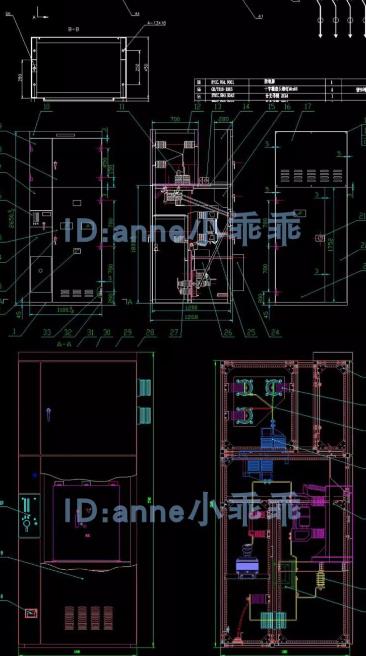 高压低压动力配电箱柜尺寸图纸：建筑电气设计CAD施工图（电气CAD）