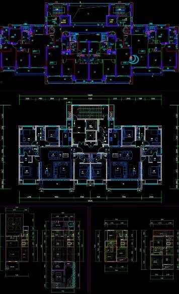 432套2024新规住宅CAD户型产品库：含T2、T4、T6小区核心筒标准化高层户型图