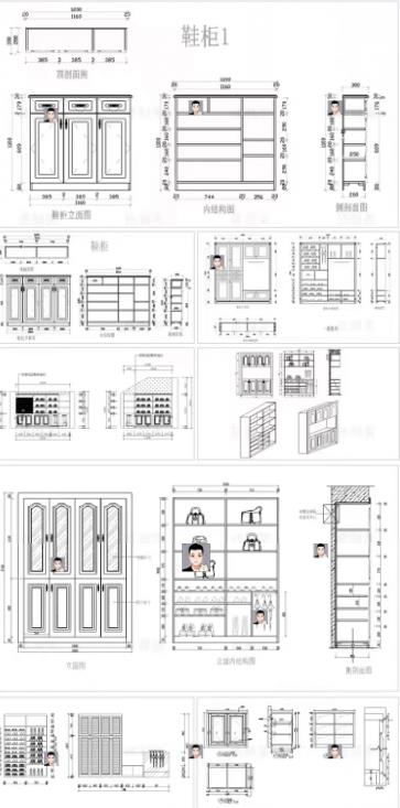 3400套家装家具CAD施工图全套 | 含衣柜/酒柜/榻榻米节点大样图（可编辑DWG）