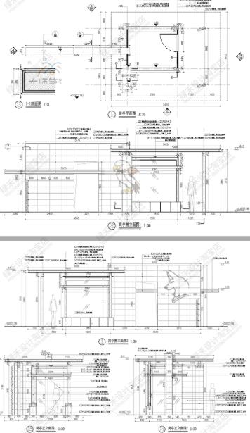 现代岗亭门卫室CAD施工图全套 – 小区/工厂/学校入口保安亭详图大样下载