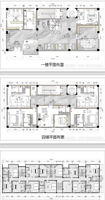 60套民宿装修CAD施工图全套｜含平面布局/乡村改造/酒店客栈工装设计