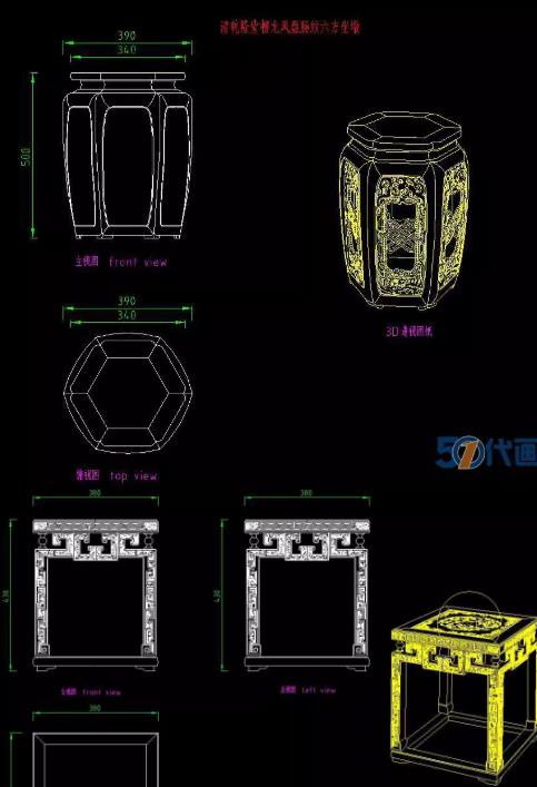 明清家具 CAD 施工图纸合集：仿古中式桌椅柜床平面图 + 设计图块素材（含高清 CAD 图块 / 可下载）