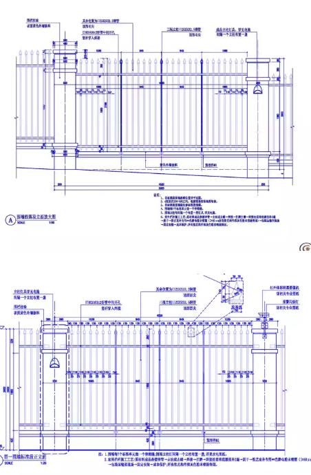 22款围墙设计CAD施工图纸下载｜庭院挡土墙+景观墙立面图+结构大样图