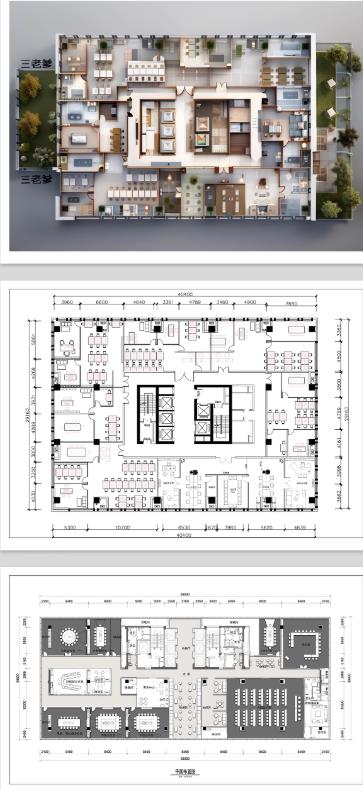190套办公室CAD平面布局图下载 | 工装办公空间设计方案+施工图纸