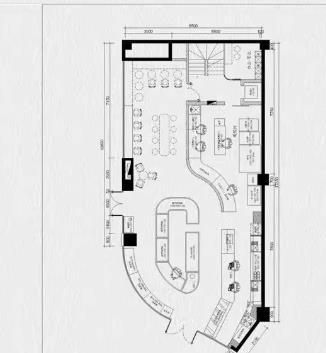 甜品店平面布局CAD施工图 – 烘焙工装设计+店铺装修方案素材下载
