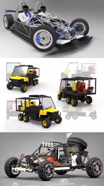 120套卡丁车/钢管车架SolidWorks三维模型 | 含全套零件、装配体、工程图及有限元分析报告（SW源文件可编辑）
