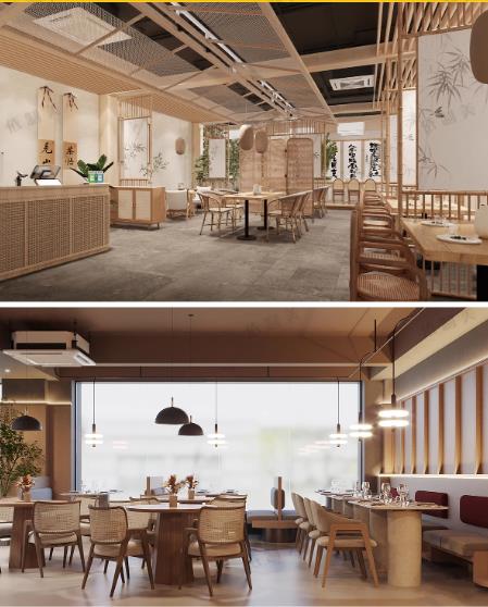 350套餐饮空间设计灵感库：主题餐厅SU模型+CAD施工图，一站式获取火锅店/寿司店/酒屋等全套方案