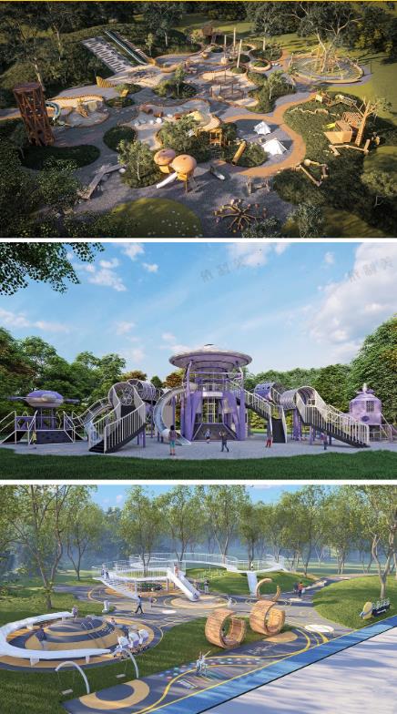 1200套儿童乐园SU模型库：游乐场/户外拓展训练场设施草图大师方案源文件，含滑滑梯等全套模型