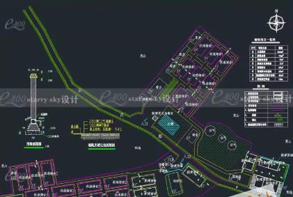 养猪场建筑施工图CAD：砖墙彩钢顶猪舍、猪圈与养殖场功能区平面布局